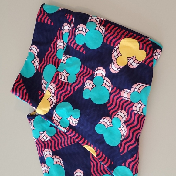 LULAROE DISNEY Mickey Mouse head logo multicolored TC Tall and Curvy - Picture 3 of 6